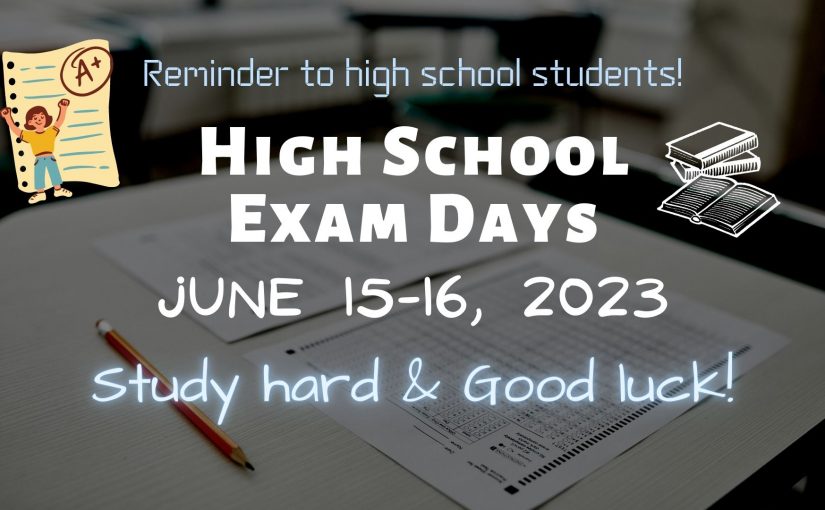 High school exam schedule (Term 4)